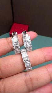 <b>Emerald</b> lab Grown diamonds <b>Stud</b> <b>Earrings</b> gold Pair <b>Earrings</b> with Screw back <b>Earrings</b> for Women & Men Anniversary, hoop <b>earring</b> - Product Image 2