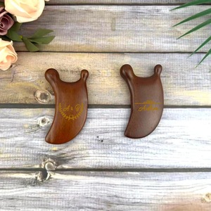 Eco-Friendly <b>Rustic</b> Wooden Gua Sha Face Massager with Solid Acacia <b>Wood</b> Crafts for Muscle Relaxation-New Year Gift - Product Image 3