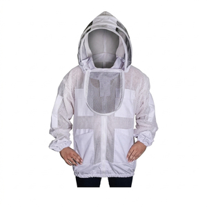 Chaqueta Protectora de Apicultura Blanca Personalizada de Tres Capas con Velo Protector, Ajuste Holgado, Abrigo de Seguridad Contra Avispas, Unisex - Product Image 5