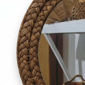 Espejo de Pared ARTERRA Único, Hecho a Mano, Ecológico y Ligero, de Jacinto de Agua, con Acabado Antihongos, Diseño Tejido Tropical Bohemio - Product Image 2