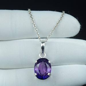 Collier en argent sterling 925 avec pendentif tanzanite bicolore style bohème, pierre de naissance de décembre, cadeau préféré, bijoux - Product Image 1