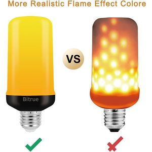 Lampadina LED Effetto Fiamma Bitrue, 4 Modalità, Luce Tremolante per Halloween, Base E26, Sensore di Gravità - Product Image 2