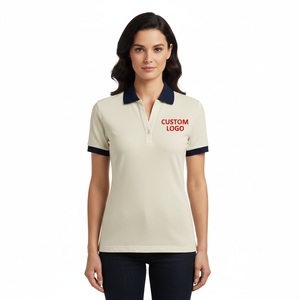Polo à manches courtes personnalisé avec logo, T-shirt décontracté uni pour femme, Polo de golf brodé avec logo 2026 - Product Image 2