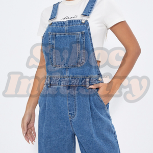 Baggy Overalls Outfit 90s Summer Dresses Stylish Light Wash Blue <b>Denim</b> Bib One Piece Overall Women Soft Jeans Jumpsuit Playsuits - Product Image 5