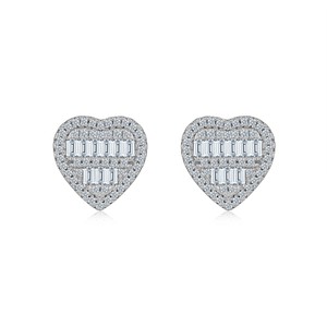 Luxury Heart Shaped 925 <b>Silver</b> Moissanite Diamond <b>Stud</b> Earrings Unisex Rose Gold Plated Trendy Premium Minimalist Fashion Gift - Product Image 5