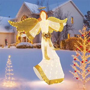 5.2 ft Pre-Lit Angel with Halo Christmas Lights Festive Christmas Decorations - Product Image 1