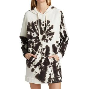 Vestido de Sudadera con Capucha Tie Dye para Mujer, Manga Tres Cuartos, Tejido de Algodón con Bolsillos, Estilo Casual de Verano - Product Image 5