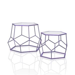 OEM Contemporary Metal Nesting Tables Set with Premium Powder Coated Finish for Modern Living Room Furniture Export - Product Image 2