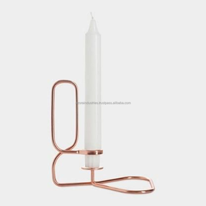 Meilleure qualité décoration de la maison fer bois t-light support laiton couleur fil de fer et Base en bois bougeoir bougeoir disponible - Product Image 4
