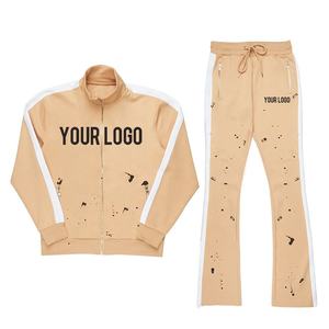 Conjunto Deportivo Personalizado en Negro con Pantalones Acampanados para Hombre y Mujer, Estilo Urbano, 2 Piezas, con Bolsillos - Product Image 3