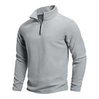 Sweat-shirt léger en polaire pour homme, col montant, fermeture éclair 1/3, doux et chaud, idéal pour la randonnée quotidienne et les activités de plein air