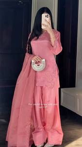 Lunching New Designer Party Wear <b>Top</b> And Farsi Salvar. With Fancy Duppata With Embroidery Work - Product Image 2