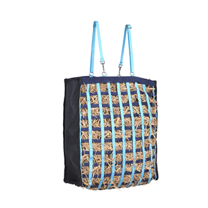 Premium Navy Blue and Turquoise Nylon Horse Hay <b>Bag</b> Slow Feed Hay <b>Net</b> Large Capacity Adjustable Strap Durable Stable Feeding <b>Bag</b> - Product Image 6