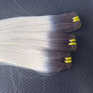 Vente en gros prix d'usine cheveux humains vietnamiens droits blond cendré ombre cuticule aligné cheveux de haute qualité - Product Image 5