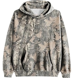 Sudadera con Capucha de Otoño con Estampado de Camuflaje Realtree, Sudadera con Capucha de Moda Urbana, Estilo Táctico con Hombros Caídos - Product Image 1