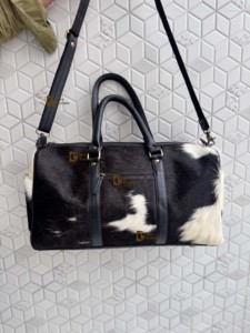 Sacs de voyage en cuir de vache véritable, multi-usages, sacs faits à la main, sac de voyage unisexe, grande taille, sac de voyage en cuir de vache à poils - Product Image 3