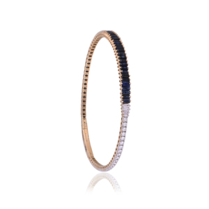 Bracelet de luxe en or jaune 18 carats avec saphirs bleus et diamants, bracelet tennis en saphirs bleus naturels et diamants, bijoux fins pour femme, anniversaire - Product Image 4