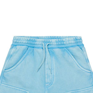 Shorts pour garçons en coton extensible pour un ajustement confortable et décontracté, service OEM, conception avec logo personnalisé et couleur unie - Product Image 2