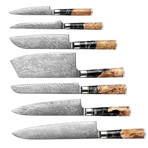 LEGACY BLADES Professional Commercial Kitchen 7-Pieces Damascus Chef <b>Knife</b> <b>Set</b> Handmade Wooden Handle Premium Cutlery Supplier - Product Image 4