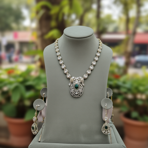 Conjunto de collar de joyería fina con piedras Royal Polki Kundan 10575474GR - Product Image 3