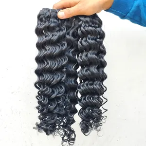 100% Raw Curly indian hair cuticle aligned unprocessed single donor hair and double drawn weft bundles vendor