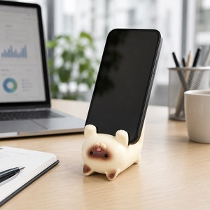 Soporte para Teléfono con Diseño de Gato, Universal, de Poliresina, Soporte Vertical y Horizontal para Escritorio, Accesorio de Escritorio, Regalo OEM ODM - Product Image 3