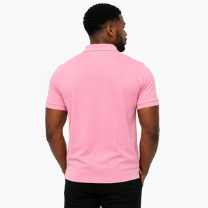 Polo rose personnalisé pour homme en gros, 100 % coton piqué, manches courtes, pour le golf, OEM ODM, marque privée - Product Image 6