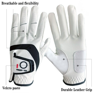 Gants de golf pour hommes de qualité supérieure, cuir véritable haut de gamme avec revêtement antidérapant en peau de mouton, logo brodé élégant - Product Image 2
