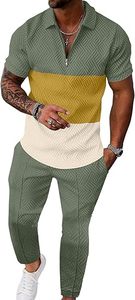 Ensemble de survêtements pour hommes, ensemble de survêtements 2 pièces, sweat-shirt à manches courtes décontracté et pantalon de jogging ample - Product Image 2