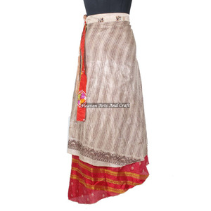 New Indian Magical Silk Sari <b>Wrap</b> Skirts Magic 38" <b>Sarong</b> Pareo Custom Latest Design Women Fashion Wear for Women - Product Image 3