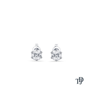 ต่างหูเพชรแท้ทรงคุชชั่นหกแฉกทองคำ 10K (ธรรมชาติ) - Product Image 3