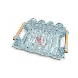 ¡Gran venta! Bandeja de cuerda de papel de paja ecológica hecha a mano, cesta de servicio multiusos reciclable al por mayor - Product Image 2