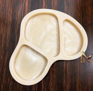 Plateau de rangement en résine irrégulière avec 1 compartiment, finition laquée, passe au lave-vaisselle, design minimaliste portable pour utilisation sur table - Product Image 5
