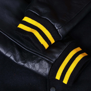 Veste de baseball varsity à manches longues pour homme, col montant, logo frontal, toile unie écologique, dernières créations personnalisées - Product Image 4