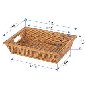 Grand plateau de rangement polyvalent en rotin pour bureau, cuisine ou armoire - Product Image 3