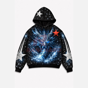 Sudadera con Capucha de Alta Gama con Estampado Artístico, Sudadera Urbana Moderna con Diseño de Impresión Premium - Product Image 1
