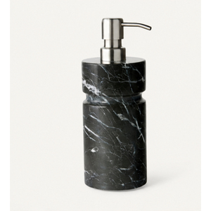 Dispensador de jabón de mármol negro Marquina natural de lujo con bomba de acero inoxidable, botella para jabón líquido y loción para manos, para hotel y hogar. - Product Image 3