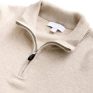 Pull tricoté pour homme, couleur unie, col montant zippé, manches longues, décontracté, chaud et doux pour l'hiver - Product Image 5