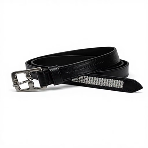 Cuero para estribos de caballo Diamante Black de alta calidad, resistente y con acabado suave, para productos ecuestres a precio mayorista. - Product Image 1