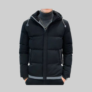 Chaqueta de Hombre con Cuello Alto, Tejido de Poliéster, Chaqueta Acolchada de Alta Calidad, Estilo Urbano Personalizado, Cierre de Cremallera Grueso y Moderno - Product Image 5