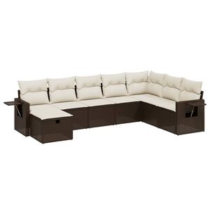 Conjunto de Sofá Grande para Jardín de Ratán Sintético Marrón con Acero con Recubrimiento en Polvo, Muebles de Exterior Premium - Product Image 2