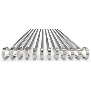 12 Pack 14 Inch Flat Stainless Steel Kabob Skewers for <b>BBQ</b> Grill <b>Tools</b> - Product Image 4