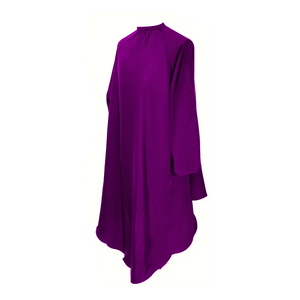 Capa de Corte de Pelo Profesional de Calidad de Salón, Cómoda y Personalizable, Morada, de Manga Larga, de Poliéster, con Cierre de Broche Seguro - Product Image 1