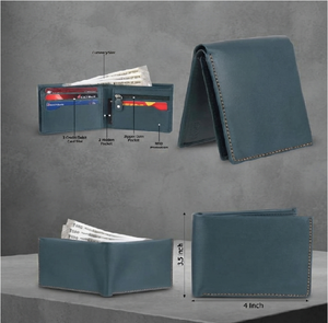 Cartera de Cuero Profesional para Hombre con Protección RFID, Cartera Compacta de Cuero Negro – Múltiples Compartimentos para Tarjetas, Cuero Importado - Product Image 1