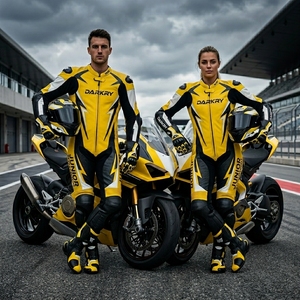 Combinaison de course moto en cuir sur mesure, Moto GP, une pièce, équipement de protection pour moto, combinaison de motard en cuir de vachette, fabricant OEM - Product Image 1