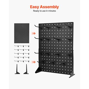 Espositore da Tavolo con Pannello Forato 17 X 13 Pollici, 30 Ganci, Pannello in Acciaio Laminato a Freddo Rinforzato, Materiale Acrilico - Product Image 5