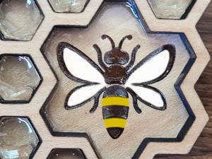 <b>Bee</b> Theme Honeycomb Coaster For Aesthetic Table Arrangement And <b>Gift</b> Option For Housewarming Or Festive Occasions From India - Product Image 2