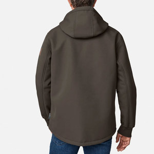 เสื้อแจ็คเก็ตผู้ชายแบบมีฮู้ด ผ้า softshell ปิดซิป สไตล์ลำลอง ใส่ได้ในฤดูใบไม้ร่วง ผลิตจากโพลีเอสเตอร์บุด้วยผ้าเชอร์ปา กันลม - Product Image 3