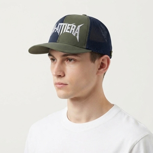 Men's <b>Navy</b> Green Trucker <b>Cap</b> Custom Embroidered Logo Mesh Back <b>Baseball</b> Hat Adjustable Outdoor Streetwear - Product Image 2
