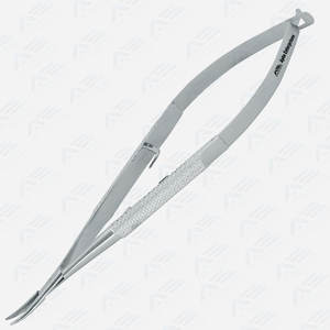 Porte-aiguille jetable de haute qualité en acier inoxydable, usage unique, 12 cm, avec verrouillage, courbé, pour aiguille fine Barraquer - Product Image 4